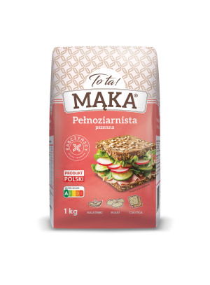 Mąka pszenna pełnoziarnista 1kg - Tota