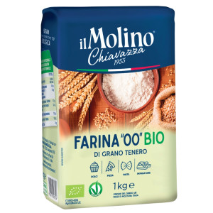 Mąka pszenna TYP "00" BIO 1kg - il Molino Chiavazza, Uszkodzone opakowanie, ubytek 0.01kg