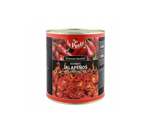 Papryka jalapeno krojona czerwona 2,9 kg - la Perla