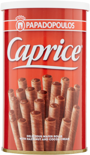 Rurki nadziane kremem Caprice Cioccolato 115g - Papadopoulos
