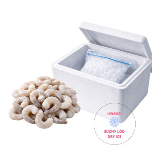 Krewetki białe 16/20 surowe, obrane, z ogonkiem 750g - Odin Seafoods