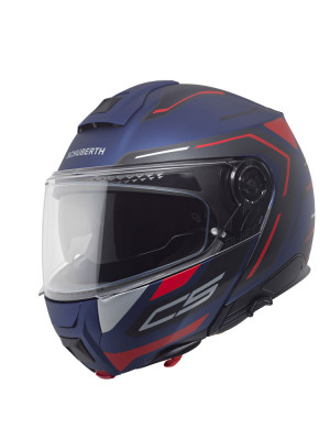 Kask szczękowy Schuberth C5 Omega niebiesko-czarno-czerwony + Gratisy