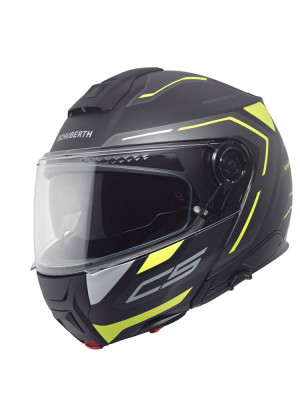 Kask szczękowy Schuberth C5 Omega czarno-biało-żółty + Gratisy