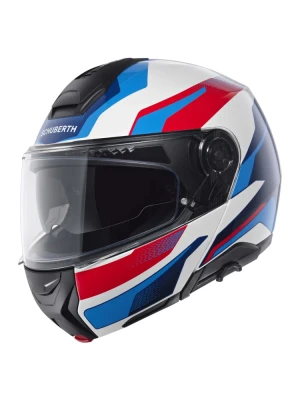 Kask szczękowy Schuberth Concept Tracer biało-niebiesko-czerwony + Gratisy