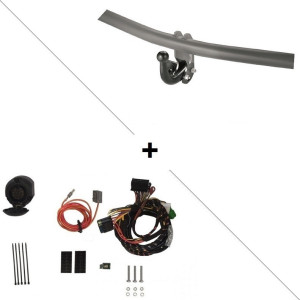 Attelage Volkswagen Caddy III 2WD uniquement 4x2 5 places (01/2004-08/2015) col de cygne + Faisceau spécifique 13 broches Trail-Tec
