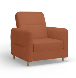 Fotel wypoczynkowy Dakari rudy welur hydrofobowy SELSEY