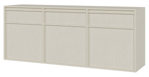Komoda trzydrzwiowa Evo z szufladami wisząca 154 cm Beż piaskowy SELSEY