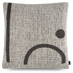 Poszewka na poduszkę Malatele 45x45 cm beżowa plecionka z nadrukiem SELSEY