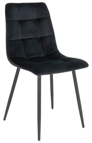 Krzesło tapicerowane Kirme czarny velvet SELSEY