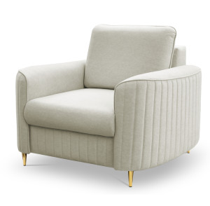 Fotel kubełkowy Pantano jasnobeżowy velvet łatwoczyszczący SELSEY