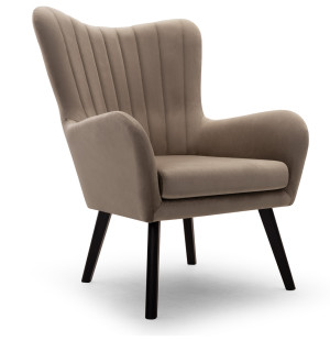 Fotel kubełkowy Lari jasnobrązowy velvet SELSEY