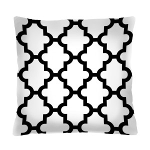 Poduszka dekoracyjna Diecca 40x40 cm biała w czarny wzór SELSEY