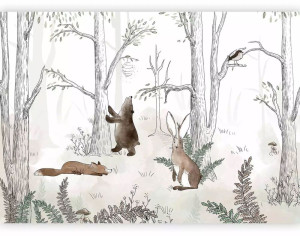 Fototapeta Rysowany las 350x256 cm na białym tle SELSEY