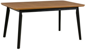 Stół drewniany do jadalni rozkładany Ofitied 140-180x80 cm czarny/dąb naturalny SELSEY