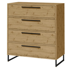 Komoda Abirly 80 cm z czterema szufladami dąb artisan SELSEY
