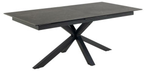 Stół do jadalni Kardema ceramiczny czarny blat na metalowej podstawie rozkładany 200-240 cm SELSEY