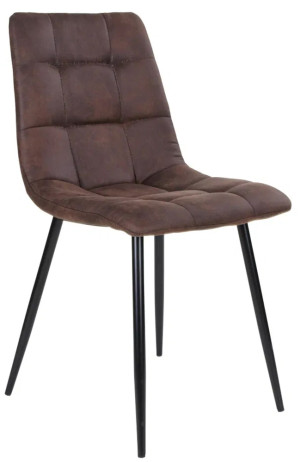Krzesło tapicerowane Kirme ciemnobrązowe SELSEY