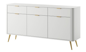 Komoda trzydrzwiowa Oval z szufladami 163,5 cm Biała SELSEY