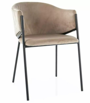 Krzesło tapicerowane Bono beżowy velvet SELSEY