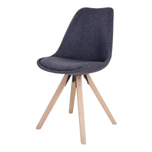 Krzesło tapicerowane Umbreta ciemnoszare na drewnianej podstawie SELSEY