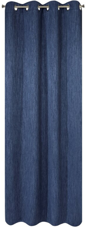 Zasłona Rossie z tkaniny melanżowej 135x250 cm granatowa SELSEY