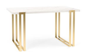 Stół rozkładany Akacjen 160x90 cm Marmur Bianco/ Złoty SELSEY