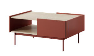 Stolik kawowy Color 97x65 cm z szufladami Ceglasty / Dąb Linea SELSEY