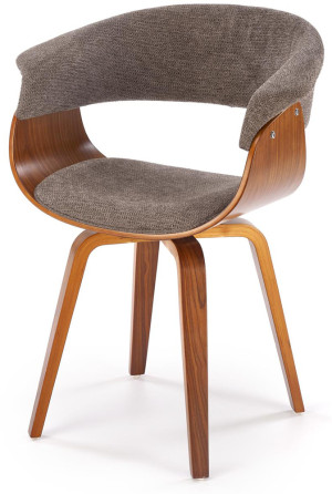 Krzesło drewniane Rebtes orzech/ popielata tkanina SELSEY