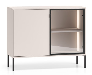 Komoda dwudrzwiowa Barnee z oświetleniem 107 cm kaszmir SELSEY