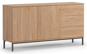 Komoda dwudrzwiowa Perila 150 cm z szufladami hikora SELSEY