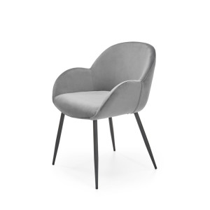 Krzesło tapicerowane Nagarkoil z podłokietnikami popielate SELSEY