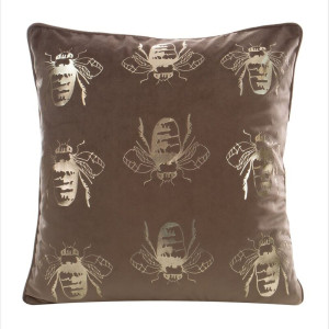 Poszewka na poduszkę Blink 45x45 cm złoto-brązowa SELSEY