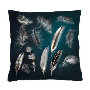 Poduszka dekoracyjna Diecca 40x40 cm z motywem piór SELSEY