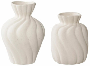 Zestaw 2 wazonów Greteet ceramiczne białe SELSEY