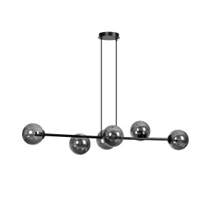Lampa wisząca Sulmona czarna z grafitowymi kloszami x6 SELSEY