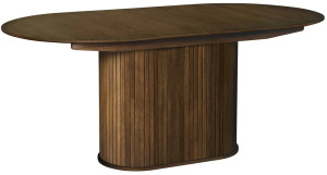 Stół rozkładany Gativel 180-230x95 cm lamele dąb palony SELSEY