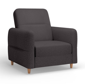 Fotel wypoczynkowy Dakari ciemnografitowy welur hydrofobowy SELSEY