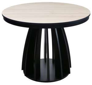 Stół rozkładany do jadalni Diciffy 100-140x100 cm Scandic beech z czarną podstawą SELSEY