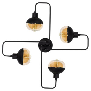 Lampa sufitowa Krisja x4 czarna SELSEY