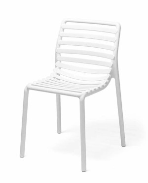 Krzesło ogrodowe Doga Nardi z certyfikowanego tworzywa białe SELSEY