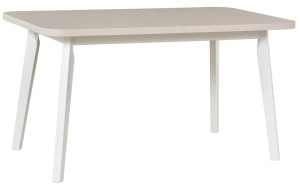 Stół drewniany do jadalni rozkładany Dimenly 140-180x80 cm biały/kaszmir SELSEY