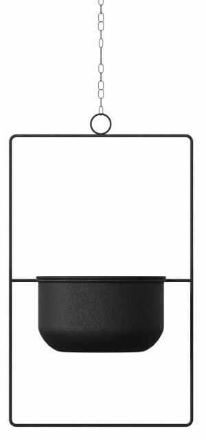 Doniczka Mocric 40x25 cm metalowa czarna SELSEY