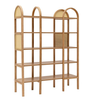 Regał Crattale 160x120 cm z rattanowymi akcentami w kolorze naturalnym SELSEY