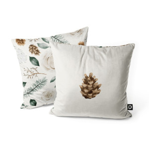 Poszewka Winter 40x40 cm róże i szyszki SELSEY