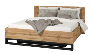 Łóżko Feliks ze stelażem i pojemnikiem na pościel 180 cm Dąb wotan SELSEY