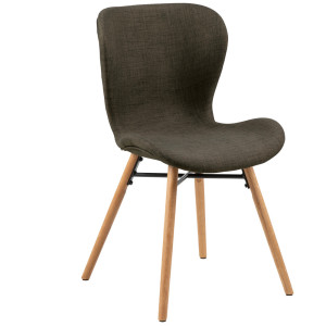 Krzesło tapicerowane Glena tkanina khaki na dębowych nóżkach SELSEY