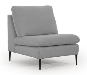 Fotel kubełkowy Mensanello ciemnoszary w tkaninie boucle SELSEY