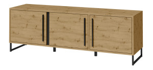 Komoda trzydrzwiowa Abirly 150 cm niska dąb artisan/czarna SELSEY