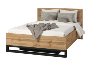 Łóżko Feliks ze stelażem i pojemnikiem na pościel 140 cm Dąb wotan SELSEY