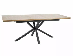 Stół rozkładany Logan 160(200)x90 dąb/ czarny mat SELSEY